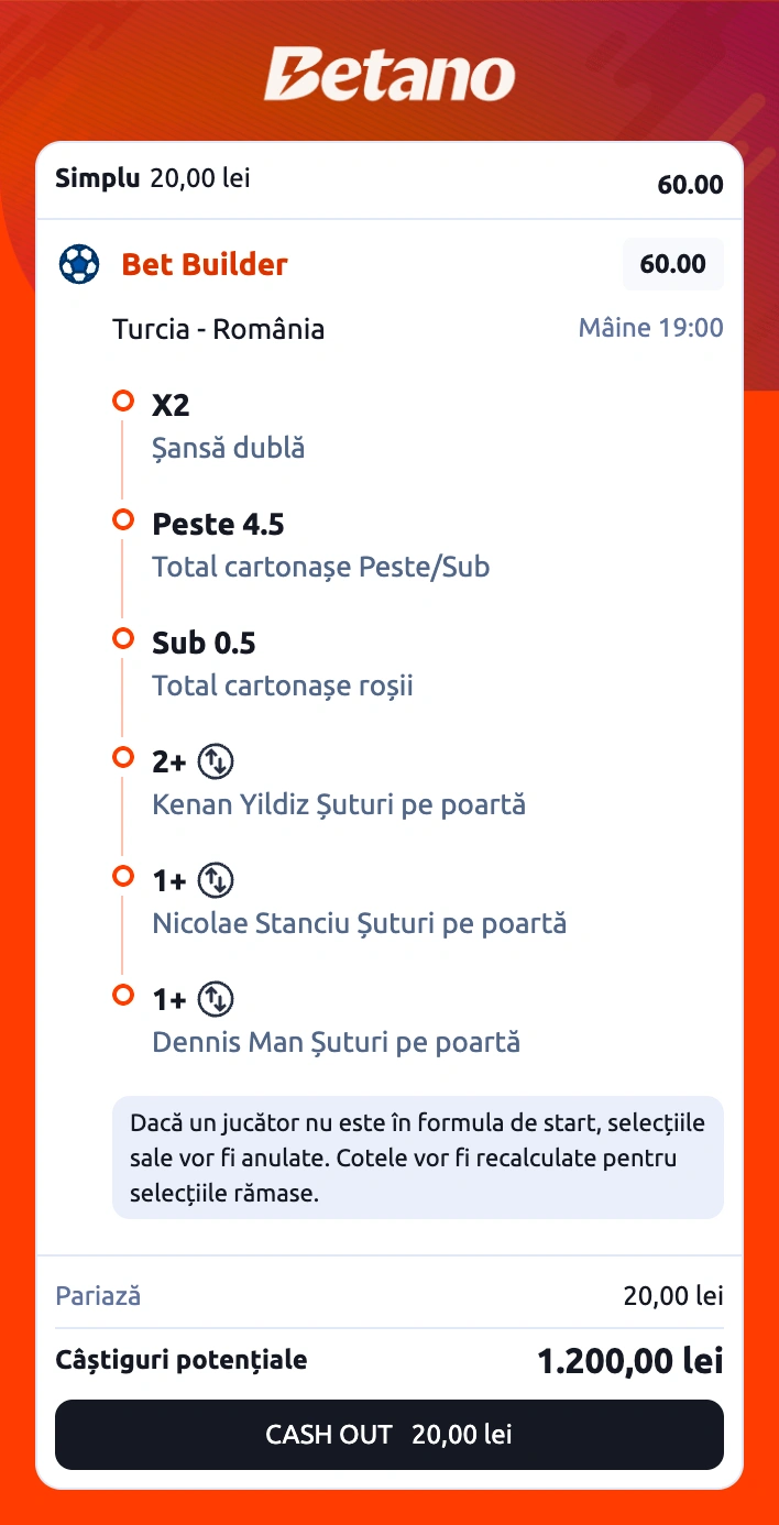Biletul zilei din fotbal, 26.03.2026. Mizăm pe cota 60 la meciul dintre Turcia și România