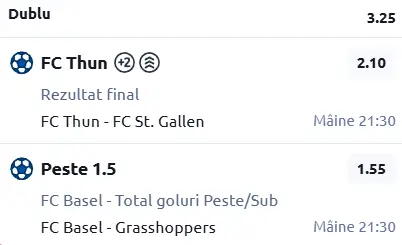 Biletul zilei fotbal 05 Martie 2026