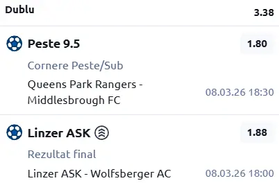 Biletul zilei fotbal 08.03.2026