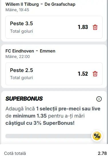 Biletul zilei fotbal 28 Martie 2026