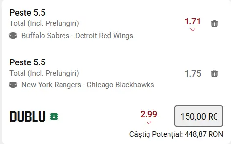Biletul zilei hochei 28 Martie 2026