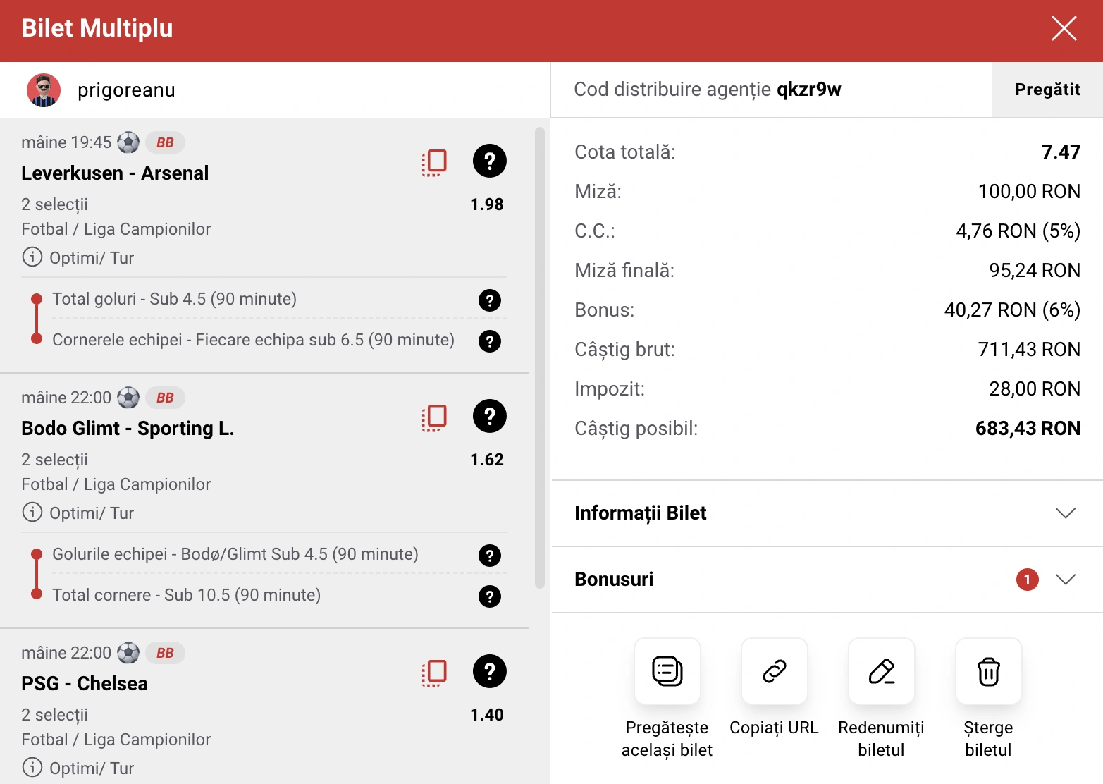 Biletul zilei la Casa Pariurilor, 11 martie 2026