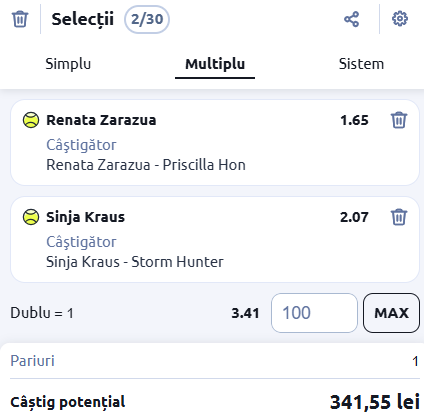 Biletul zilei tenis 2 martie 2026