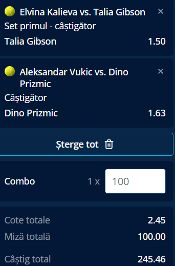 Biletul zilei tenis 3 martie 2026