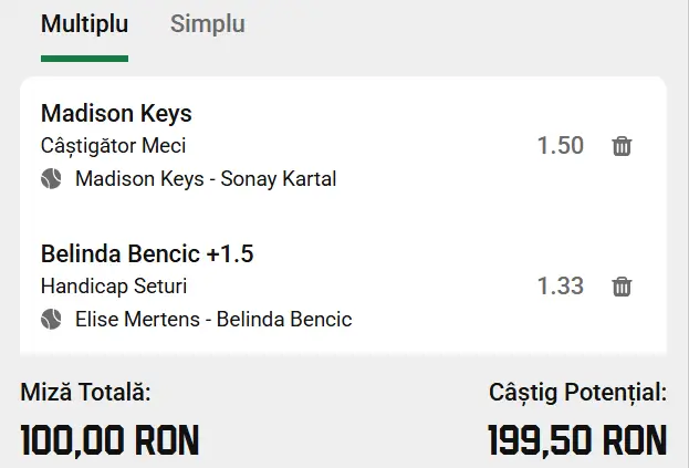 Cota 2 WTA Indian Wells pe handicap set și Keys din 09.03.2026 la operatorul online Unibet