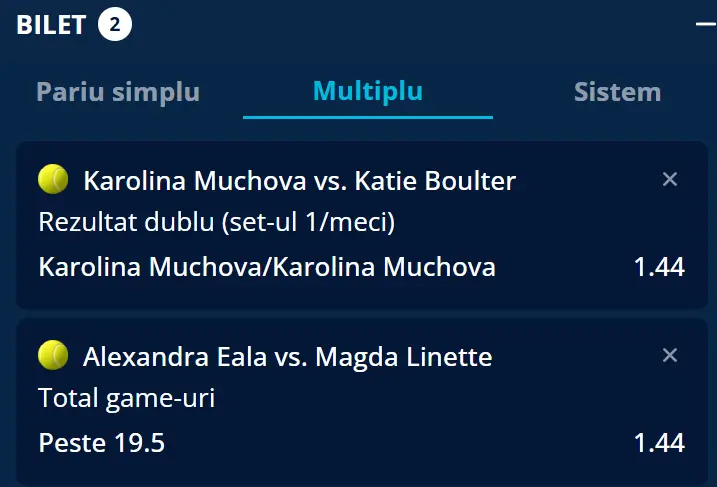 Cota 2 WTA Miami 2026 Open la Mr Bit - cehoaica e mare favorită, dar între filipineză și poloneză orice e posibil