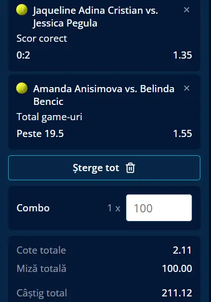 Cota 2 WTA Miami 2026 Open la Mr Bit - plus de experiență pentru Pegula și un meci deschis oricărui rezultat