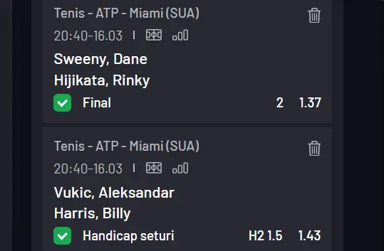 Cota 2 de la Miami Open la Maxbet - meciuri în general echilibrate în calificările de la Hard Rock Stadium 2026