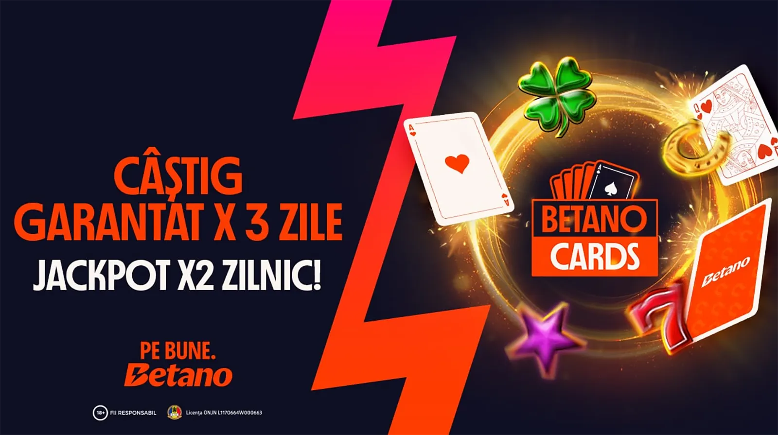 Depui 100 lei și câștigi garantat. Betano Cards Foc și Noroc explicat