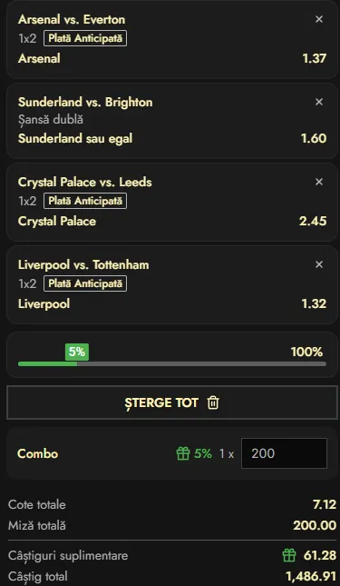 IA recomandă biletul rundei din Premier League