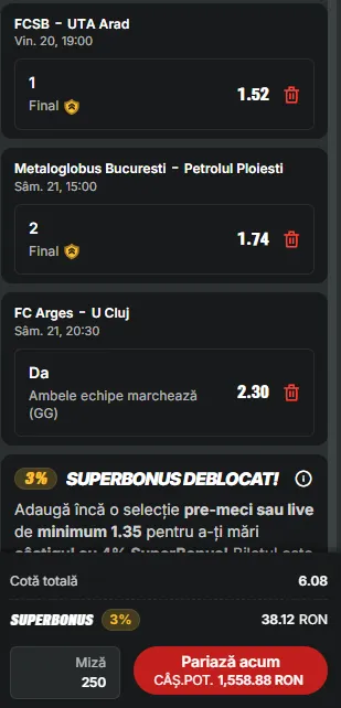 Biletul de weekend din Liga 1