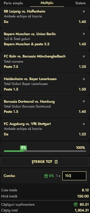 Biletul etapei a 27-a din Bundesliga 20 martie 2026