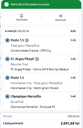 Biletul zilei azi din fotbal 04.03.2026