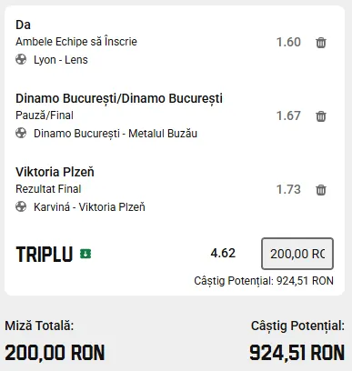 Biletul Zilei cu AI bazat pe cupe