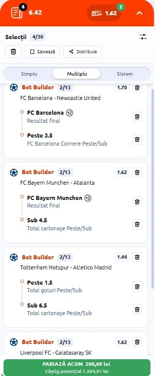 Biletul zilei din Bet Buildere 18 martie 2026