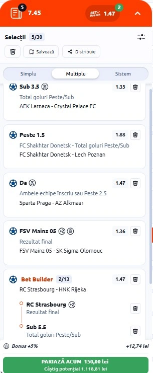 Biletul zilei din Conference League 19.03.2026