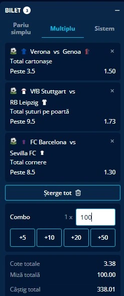 Biletul zilei din Pariuri Speciale 15 martie 2026