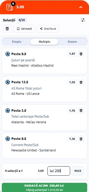 Biletul zilei din Pariuri Speciale 22.03.2026