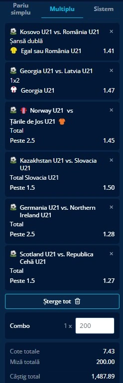 Biletul zilei din Preliminariile U21 - 27.03.2026