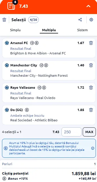 Biletul Zilei la Betano generat cu AI 04.03.2026