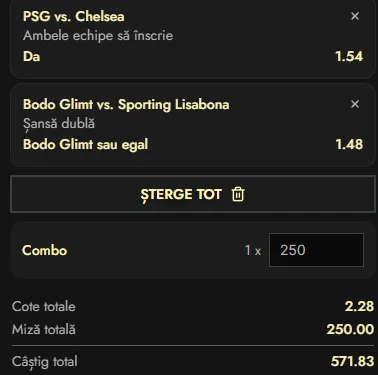 Cota 2 din Champions League 11.03