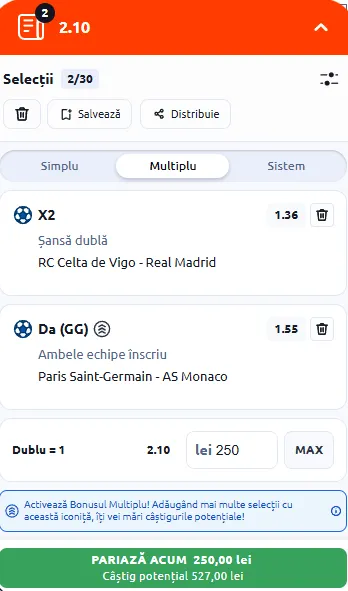 Cota 2 din fotbal 6 martie