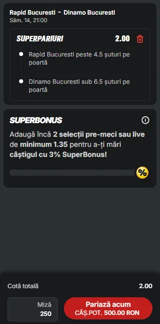 Cota 2 la Superbet 14.03