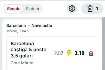 Pariuri Speciale Barcelona vs Newcastle