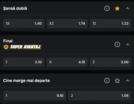 Oferta de cote la pariuri Chelsea - PSG la Superbet