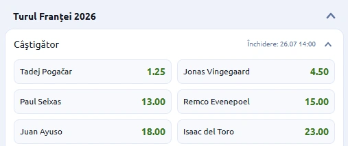 pariuri ciclism Turul Franței 2026 betano