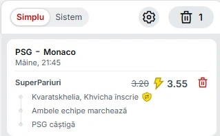 Pariuri speciale PSG - AS Monaco
