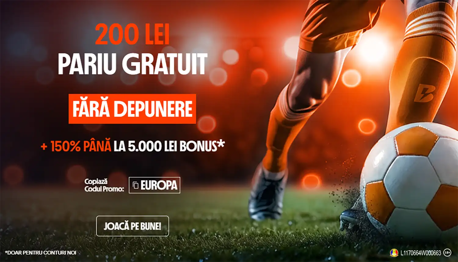 200 RON Pariu Gratuit fără depunere la Betano, pentru meciurile europene