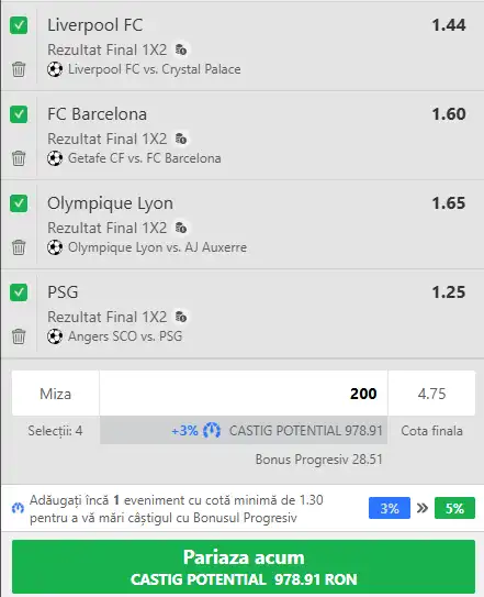 AI a format Biletul Zilei de cotă 5