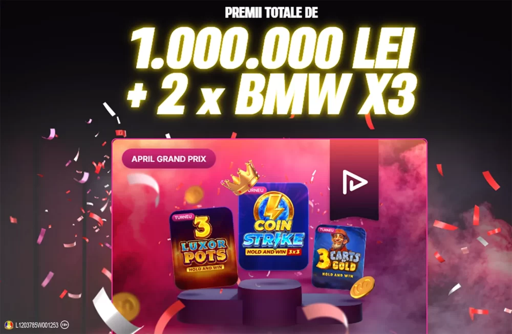 April Grand Prix la Superbet - Turnee zilnice cu premii totale de 1 milion lei + 2 BMW X3