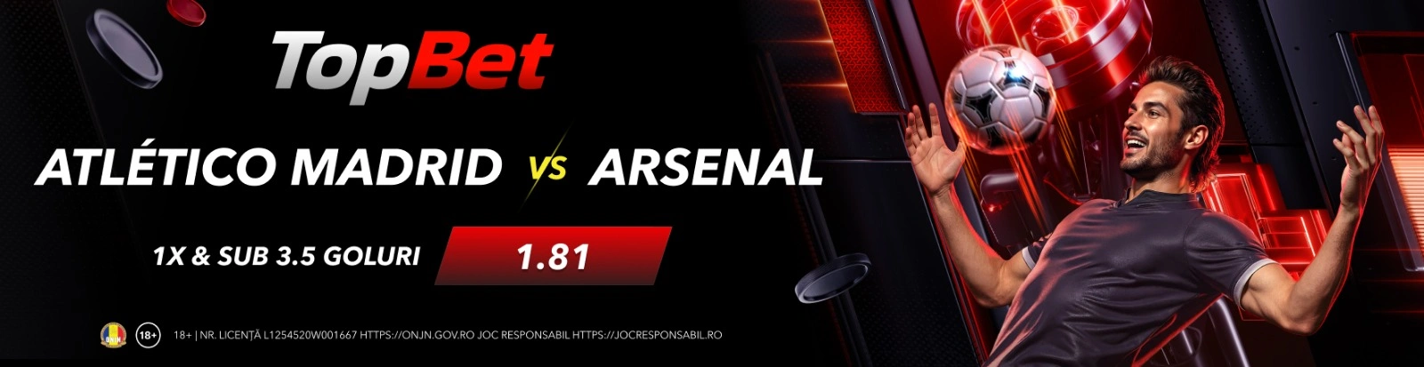 Atlético Madrid vs Arsenal – 1X & Sub 3.5 goluri