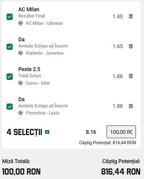 Biletul Etapei 32 din Serie A