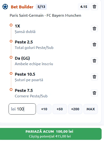 Biletul Zilei PSG vs Bayern Munchen
