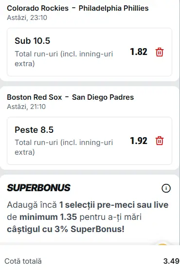 Biletul zilei Baseball 04 Aprilie 2026