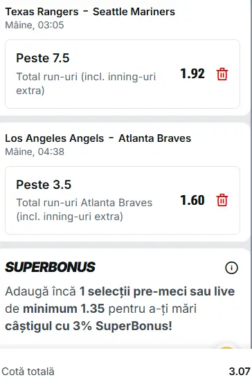 Biletul zilei Baseball 07 Aprilie 2026