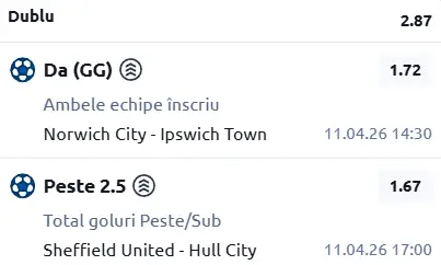 Biletul zilei Fotbal 11 Aprilie 2026
