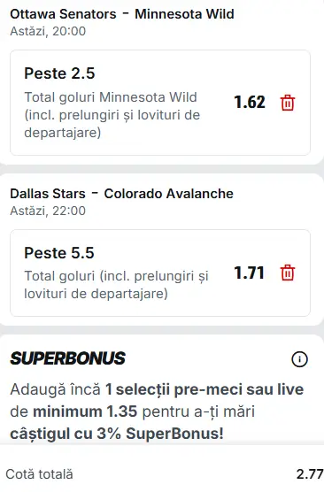 Biletul zilei Hochei 04.04.2026