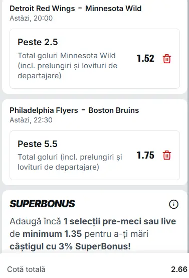 Biletul zilei Hochei 05 Aprilie 2026