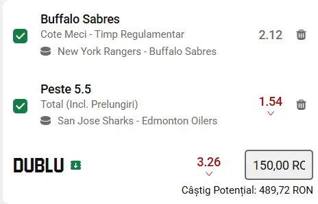 Biletul zilei Hochei 09 Aprilie 2026