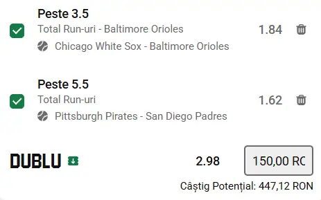 Biletul zilei baseball 08 Aprilie 2026