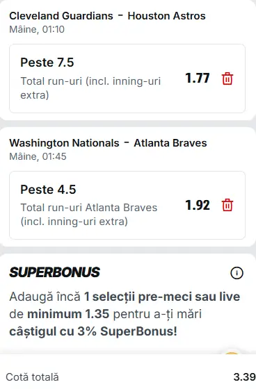 Biletul zilei baseball 21 aprilie 2026