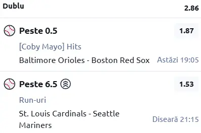 Biletul zilei baseball 25 aprilie 2026