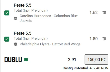 Biletul zilei hochei 03.04.2026