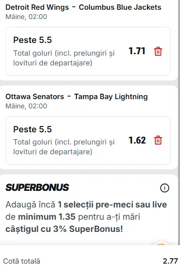 Biletul zilei hochei 08.04.2026