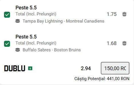 Biletul zilei hochei 22 aprilie 2026