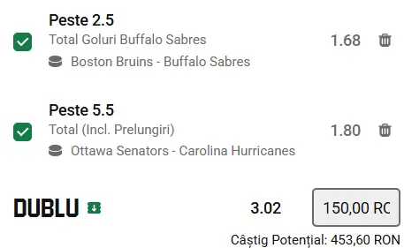 Biletul zilei hochei 24 aprilie 2026